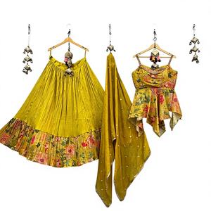 Modern Premium Bride <b>Lehenga</b> Choli Set Linen Fabric with Heavy Embroidery & Dupatta for Party & Wedding - Product Image 1