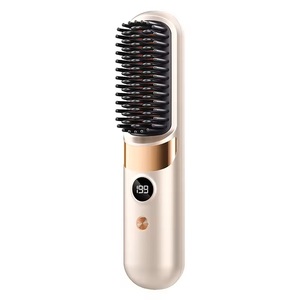 Lisseur de cheveux sans fil portable, peigne anionique pour la maison, ne blesse pas les cheveux, alimentation USB pour la coiffure en voyage - Product Image 1