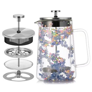 <span class=keywords><strong>Cafetière</strong></span> à piston en verre à double paroi pour les ensembles de café et de thé - Product Image 2