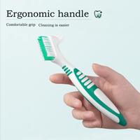 Brosse de nettoyage pour brosse à dents, brosse de nettoyage pour fausses dents, brosse à prothèses dentaires double face, certification CE, poignée antidérapante, matériau PVC