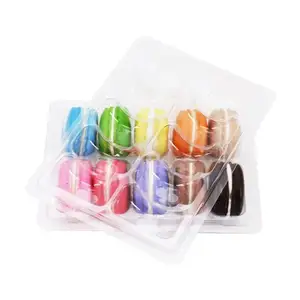Plastic Clamshell Box Custom Clamshell Transparent Clear French Macaron Tray Container Blister Packaging Plastic Macaron Box