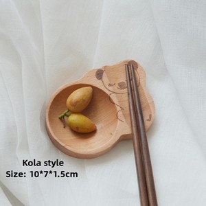 Assiette en bois massif de style <span class=keywords><strong>japonais</strong></span> créatif personnalisé, mini plat à condiments en bois pour la maison ou la restauration, support de conteneur alimentaire - Product Image 2