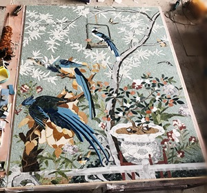 Usine de marbre chinoise : Vente chaude de carreaux de décoration intérieure en marbre naturel, motif mosaïque à jet d'eau pour sol et mur - Product Image 1