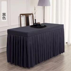 Housse de table tissée en polyester et élasthanne sur mesure de 6 pieds carrés pour mariages, événements, hôtels, lavable, utilisation en extérieur, options de couleurs unies - Product Image 2