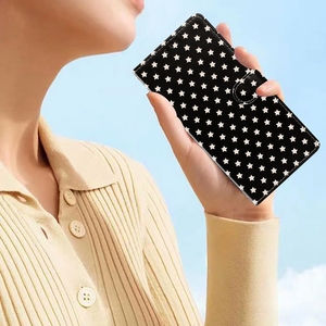 Funda de Cuero Tipo Cartera con Diseño de Estrella para <span class=keywords><strong>iPhone</strong></span> 13 Mini, 12, 11 Pro Max, X, XS Max, XR, 8, 7, 6 Plus, con Ranuras para Tarjetas y Soporte - Product Image 3
