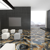 Carreaux de sol de qualité supérieure Foshan 60x60 Noir ou 600x600, carreaux de sol polis brillants noir et or pour hall d'entrée 60x60