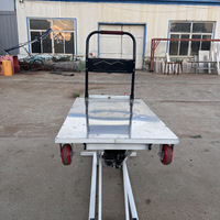 Tables élévatrices à ciseaux hydrauliques portables 300 kg 500 kg, chariot électrique pliable avec batterie pour chargement et déchargement de camions et fourgons en acier