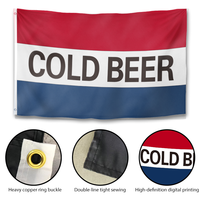 Drapeau personnalisé pour bière fraîche, double face, en polyester, rouge, blanc, bleu, bannière murale pour bar, garage, salle de jeux, décoration extérieure