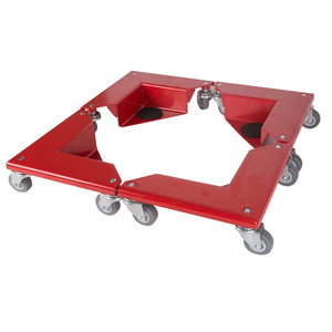 JH-Mech Lot <span class=keywords><strong>de</strong></span> 4 chariots <span class=keywords><strong>de</strong></span> voiture en acier au carbone avec revêtement en poudre rouge et pliage <span class=keywords><strong>de</strong></span> haute qualité pour bureau et coin d'armoire personnalisés - Product Image 3