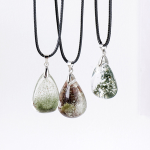Collier en cristal de quartz avec pendentif fantôme coloré, pierre naturelle, goutte <span class=keywords><strong>d</strong></span>'<span class=keywords><strong>eau</strong></span>, énergie, vente en gros - Product Image 5