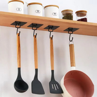 BIG HOOK Crochets autocollants rotatifs, résistants à l'eau, à forte adhérence, pour rangement mural et de porte, organisateur pour cuisine et salle de bain