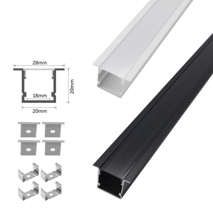 Profil <span class=keywords><strong>Led</strong></span> noir 2020A profilé en alliage d'aluminium 6063 encastré plafond en béton a mené la lumière linéaire - Product Image 3