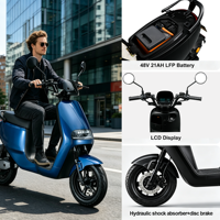 Trottinette électrique tout-terrain pour adultes, fabriquée en Chine, avec certification EEC COC, 48V 21AH 500W, moteur sans balais, cadre en alliage d'aluminium, batterie amovible, étanche IP54