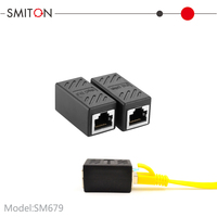 Adaptateur de rallonge Ethernet RJ45 8P8C femelle-femelle blindé noir Cat5 Cat5e Cat6