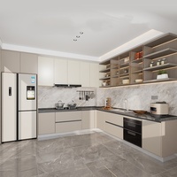 Meuble de cuisine modulaire en panneaux de particules, armoire de rangement moderne, durable, étanche, système de meubles, fabricant, vente en gros, sur mesure