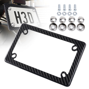 Support de plaque d'immatriculation de moto en fibre de carbone véritable, taille standard américaine, produit de modification - Product Image 1