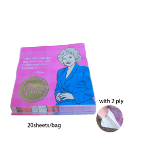 Serviettes jetables imprimées avec des citations de célébrités |   Design à quatre côtés en feuille d'or |   Serviettes en papier décoratives pour fête féminine - Product Image 3