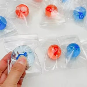 Mini-balle anti-stress ronde transparente bleue Squishy Tabas, jouet sensoriel pour enfant, cadeau de vacances, boîte surprise - Product Image 1