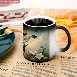 Taza Simple de Cerámica Negra de 11 oz, Resistente al Calor, para Café o Té, Estilo DIY - Product Image 5