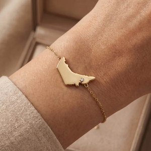 Bracelet chaîne personnalisé avec carte nationale des Émirats arabes unis, breloque en zircon, pierre CZ, acier inoxydable, étanche, ne se décolore pas, bijoux pour femmes - Product Image 4