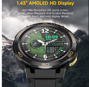 DF Z1 Smartwatch Sportivo da Esterno Impermeabile 1ATM Amoled 800mAh <span class=keywords><strong>2</strong></span>+16GB GPS Aggiornamento 2025 con SIM Card e Wi-Fi per Fitness - Product Image 1