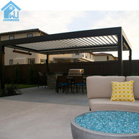 Pergola en aluminium robuste Sweet Home avec toit motorisé, pavillon bioclimatique résistant aux intempéries et lames orientables