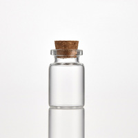 5Ml 6Ml 8Ml 10Ml Botol Penyimpanan Kaca Kecil dengan Tampilan Sumbat Gabus Rempah-rempah Makanan Guci Kunyit Wadah Transparan Botol