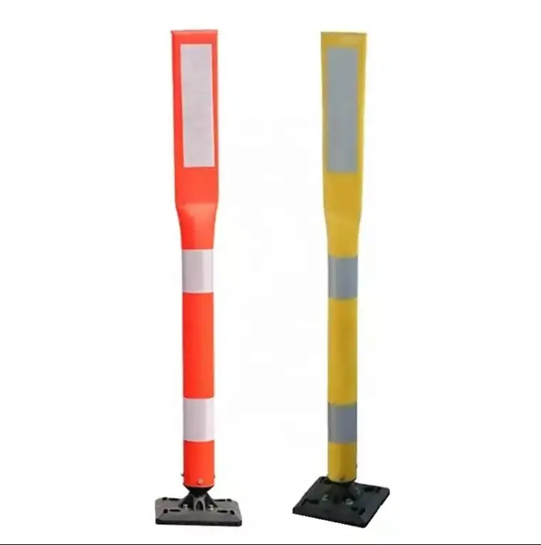 Traffic Plastic Warning Delineator Post With Rubber Base