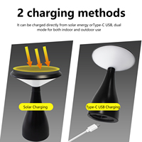 Lampe de table solaire rechargeable Agaric pour l'intérieur Lampe de table solaire d'extérieur étanche IP44 avec charge solaire et CC