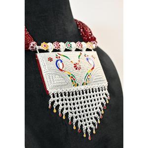 Ethnic <b>Silver</b> Plated Plaster Tevati Vintage <b>Choker</b> Necklace Flower Pattern Beaded Chain Women's Wedding Gift Jewelry Statement - Product Image 3