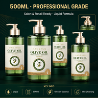 Shampooing Liquide Hydratant à l'Huile d'Olive pour Adultes 500ml Lissant Anti-Frisottis Nourrissant Réparateur Soin Capillaire Marque Privée OEM Vente en Gros