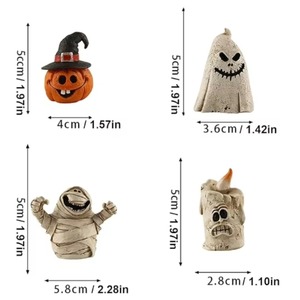 Statue de tête de citrouille de momie, bougie artisanale pour Halloween - Product Image 1