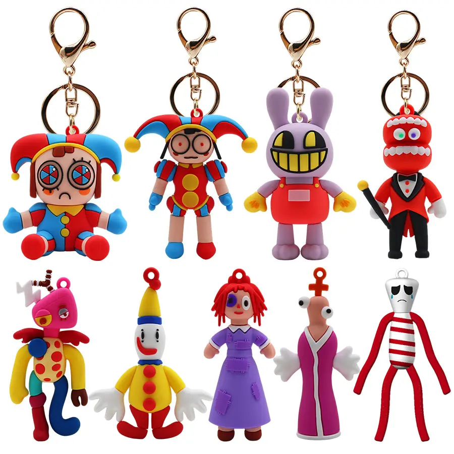 Dessin animé Anime Pvc poupée Figure pendentif porte-clés l'incroyable porte-clés en métal de cirque numérique