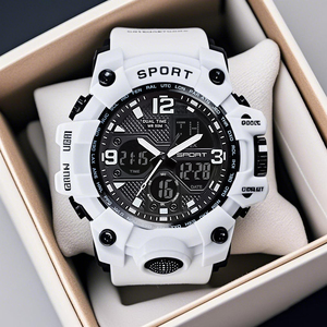 Đồng hồ mặt số lớn thời trang LED đồng hồ điện tử nam sang trọng chống nước ánh sáng ban đêm Đồng hồ kỹ thuật số đa chức năng cho nam - Product Image 4