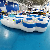 Île flottante gonflable en PVC/vinyle Drop Stitch, canapé de piscine, bar flottant, capacité 500 kg, plus de 10 passagers, garantie 3 ans