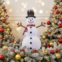 Bonhomme de neige de Noël pré-éclairé, LED, étanche IP44, 3D, télescopique, pliable, en fer, décoration de jardin extérieur