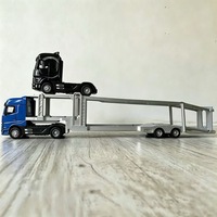 Nouveau modèle de semi-remorque à plateau plat à double étage en alliage, modèle de véhicule de transport lourd en métal moulé sous pression pour enfants