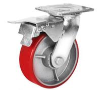 Robuste 100mm 125mm 150mm 200mm 4 pouces 5 pouces 6 pouces 8 pouces pu roulette en fonte roulette