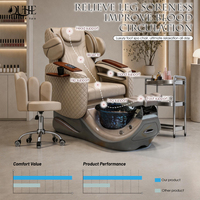 Fauteuil de massage électrique de luxe moderne pour soins des ongles, manucure et pédicure, avec fonction de drainage et brumisation