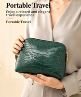 Série Premium JOYSUN – Sac Demi-Lune Tendance et Durable avec Fermeture Éclair, Marron, Effet Croco, Imperméable, Doublure Contrastante, Personnalisable en Peau de Crocodile