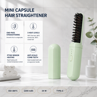 Sisir Pelurus Rambut 3 Tingkat Panas 150 hingga 180 ° Sensor Keramik Anti Panas PT100 2200mAh Tipe C untuk Perjalanan Rumah Grosir