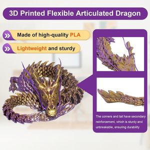Figurine de dragon de style chinois de 80 cm - Grande figurine en plastique avec articulations flexibles, jouet de collection culturelle pour enfants, cadeau et décoration - Product Image 2