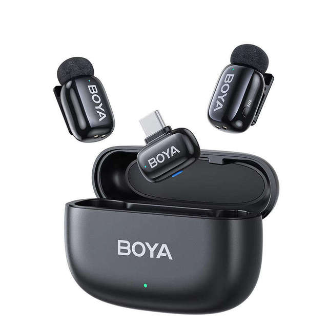 For BOYA Mini Wireless Lapel Microphone Omnidirectional for iPhone Android Type-C for Live Broadcast Video Audio Recording