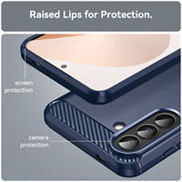 Étui de téléphone robuste antichoc en TPU mat brossé à motif carbone de luxe pour OnePlus N6x/Nord CE6/Turbo 6V