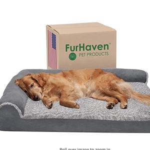 Sofá ortopédico de espuma viscoelástica de felpa de lujo para mascotas, fondo antideslizante, lavable, cojín grande, salón, cama para perros para gatos pequeños, dormir humanos - Product Image 1