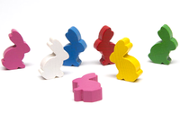 Accessoires de jeu de société de divertissement de forme personnalisée, mini jouets en bois imprimés Meeple