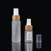 50ml rond cosmétique bambou Lotion bouteille verre brouillard pulvérisateur bouteille