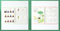 4PCS Livres Indonésie Écriture manuscrite Enfants Coup magique Cahier de pratique d'écriture anglaise réutilisable