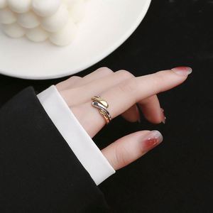 Bagues Tressées Tendance pour Femmes, Bijoux Faits Main en Cuivre Plaqué Or 18K, Forme Ondulée Irrégulière, Modèle Ouvert Combiné Yuanchen Jf110831 - Product Image 4