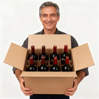 Carton à vin personnalisé écologique, imprimé, pour 6/8/12 bouteilles, avec séparateurs, résistant aux chocs, recyclable